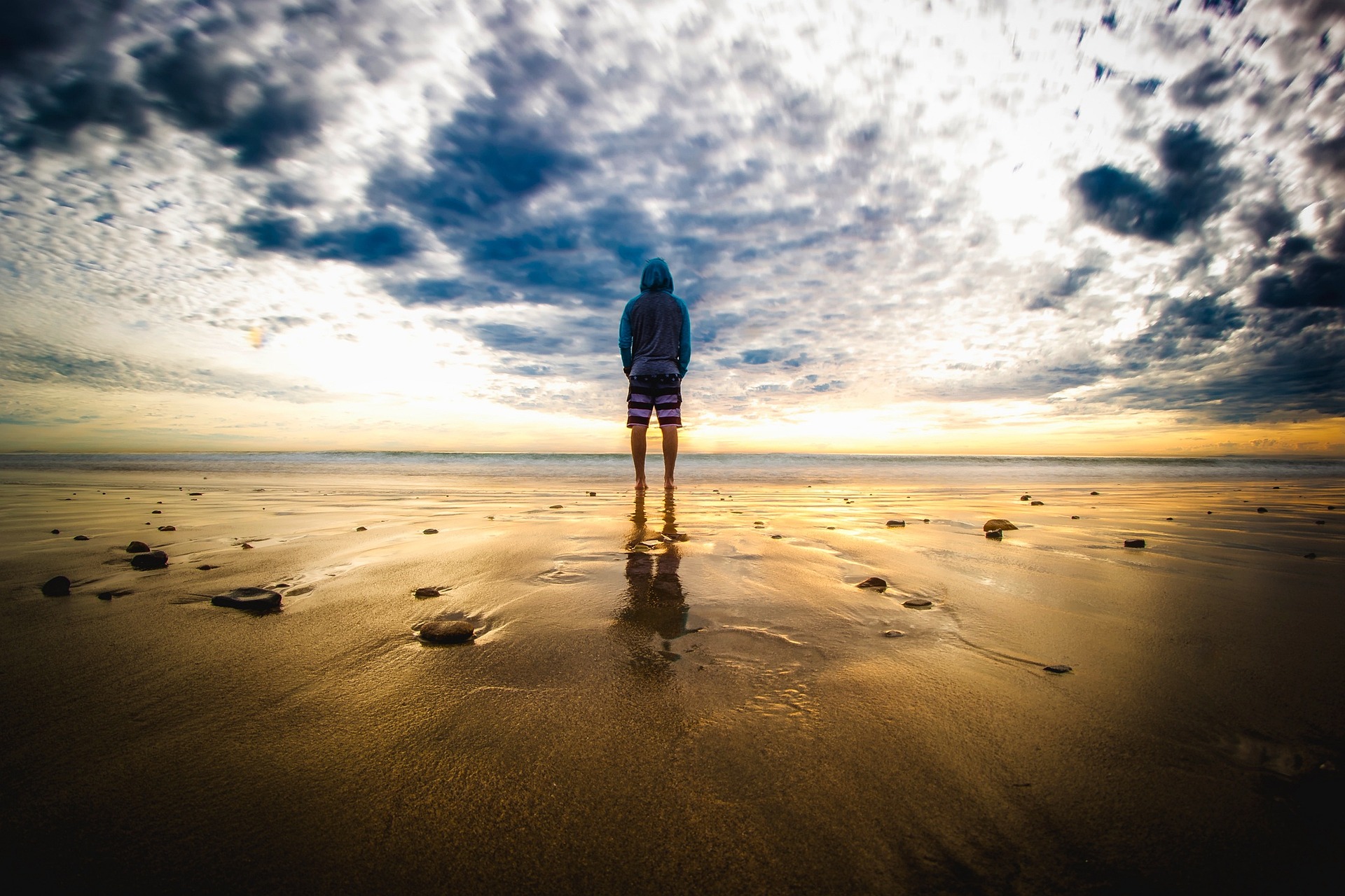 man on beach