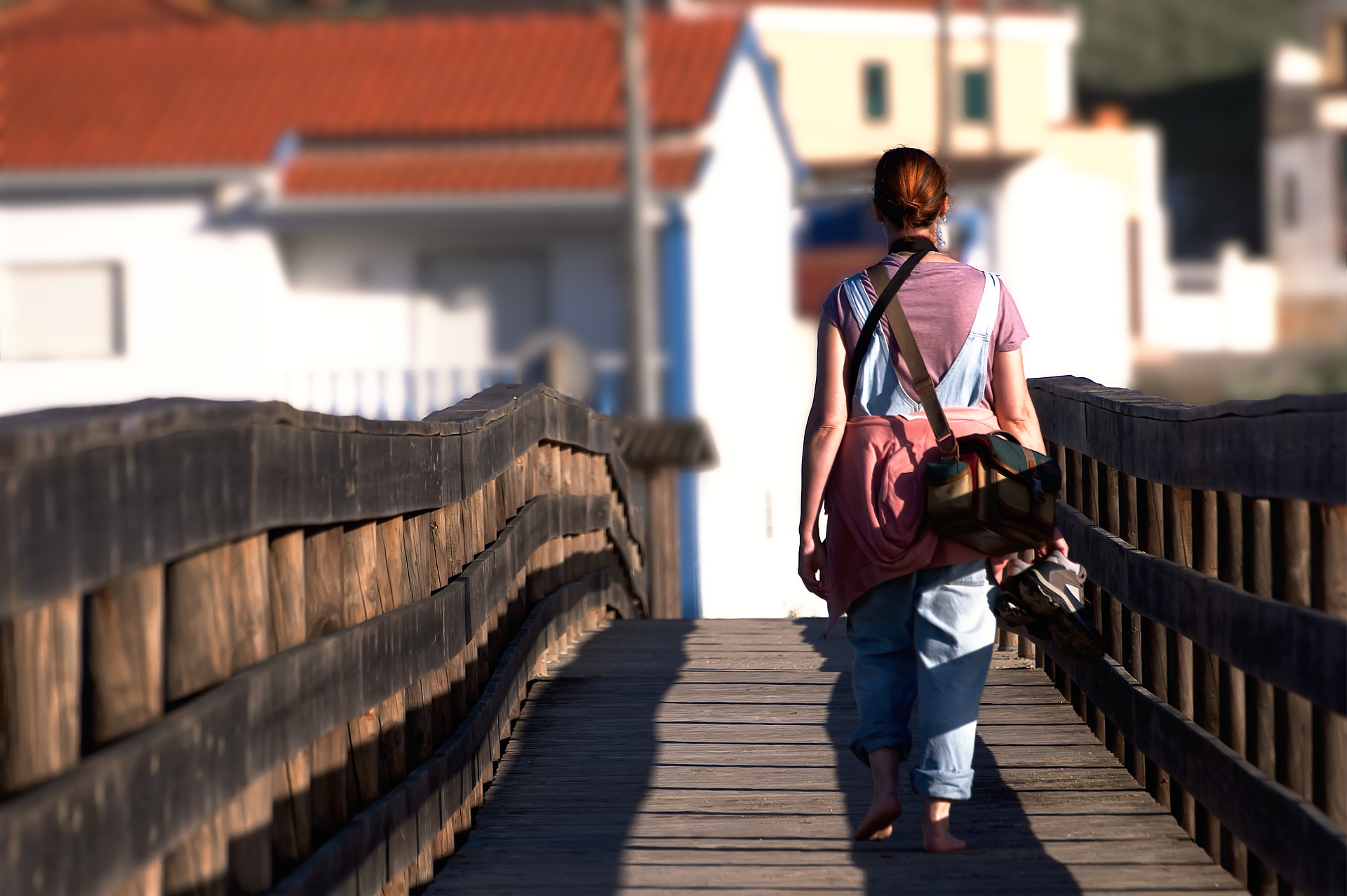 walking on bridge